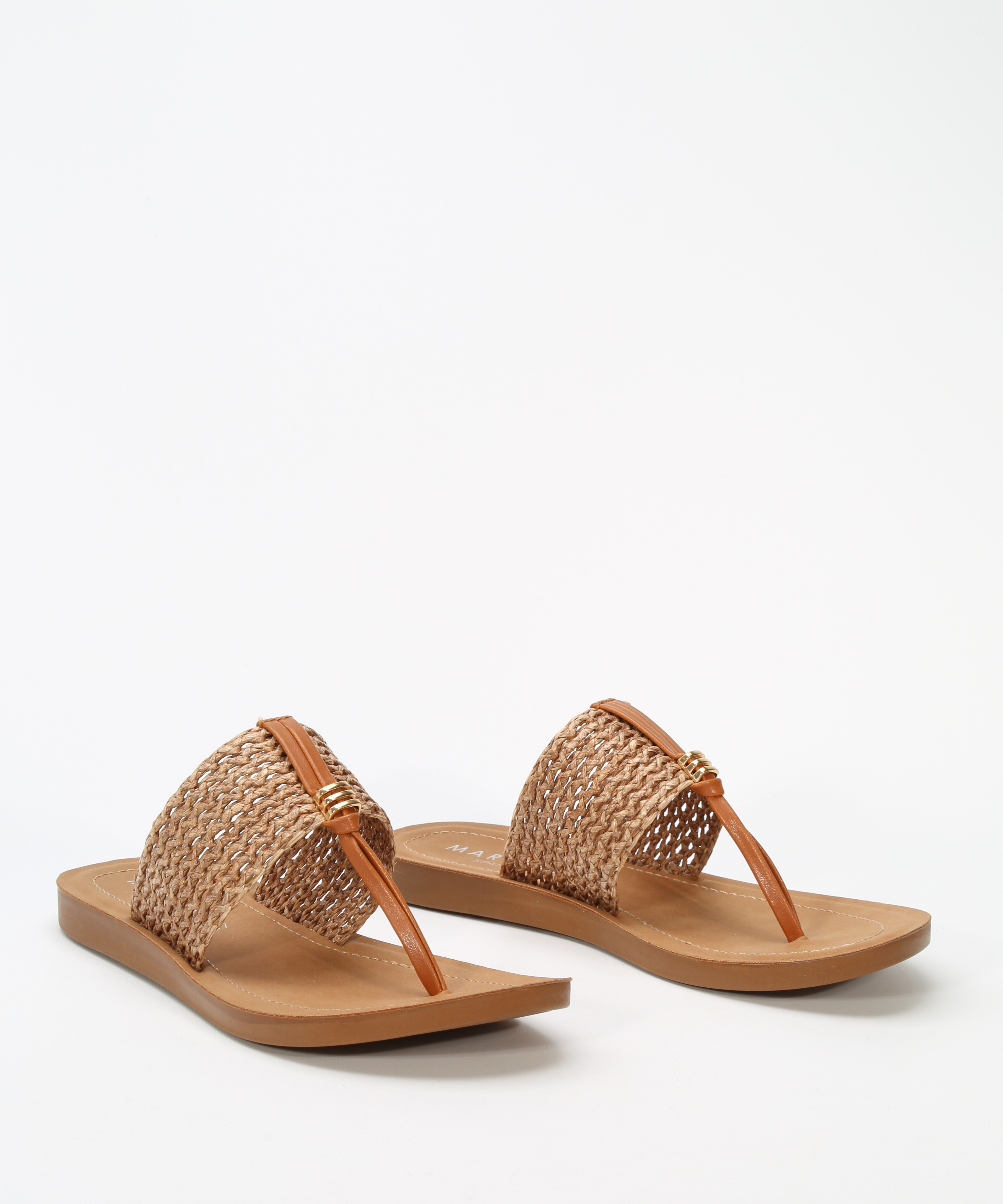 Sandalias planas rejilla rafia image number null